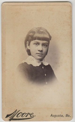 Cdv Pretty Young Girl - Photo By Moore,  Augusta Me
