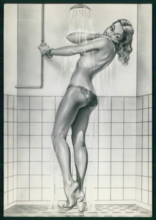 Art Woman Sexy Bathing Beauty Pin Up Pinup C1950 - 1960s Postcard Bb