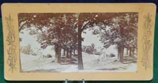 Antique Stereoview Card - Under The Oaks,  West Point - American Series