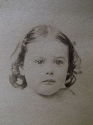 Civil War Era Cdv Adorable Little Girl Idd Bullard Curly Hair Worcester Ma