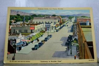 Nevada Nv Las Vegas Fremont Street Boulder Dam Postcard Old Vintage Card View Pc