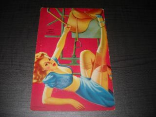 286275 Mutoscope Pin - Up Girl Toots And Saddles Vintage Card