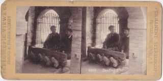 Stereoview Photo View Of Two Men Or Prisoners In A Stockade Brading I.  W