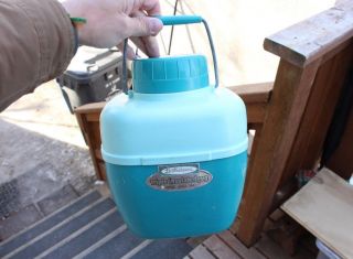 Vintage Lustro Ware Aqua Triple Insulated Polyethylene Gallon Camping Water Jug