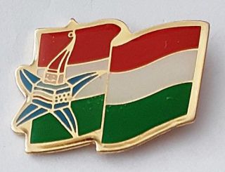 Hungary At The 1992 Winter Olympics Games Albertvill France Lapel Pin Badge