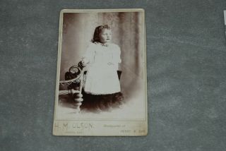 (m456) Vintage B/w Photo,  Young Girl,  Clara Broste On Back,  Perry,  North Dakota