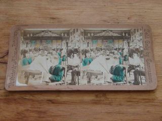 Vintage Stereoscope View Card Reading Room Soldiers Home Ohio By Canvassers