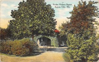 Kansas City Missouri Holmes Square Shelter House Ivy Covered 1910 Postcard
