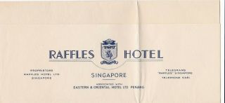 Singapore 1900 Raffles Hotel Letter Sheet Malaya