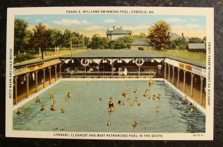 1910 Postcard - Frank E.  Williams Swimming Pool,  Cordele,  Ga.