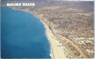 Malibu,  Ca California Aerial View Of Beach,  Town C1950s Postcard