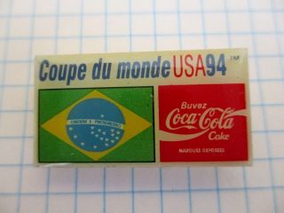 Flag Brazil Soccer World Cup 94 Usa Football Coca Cola Vintage Lapel Pin Us4