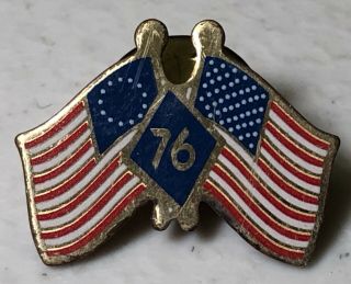 Spirit Of 76 1776 - 1976 Bicentennial Usa Crossed Flags Lapel Hat Pin Patriot Flag