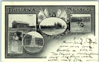 Tijuana,  Mexico Multi View Custom House,  Bull Fight,  Chapel 1906 Postcard