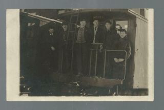 Vintage Postcard - Photo Card Of Railroad Caboose & Crew At Milton,  Pennsylvania