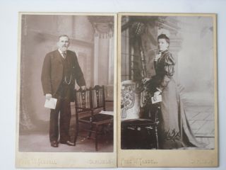 2 Victorian Cabinet Photographs By Fred W.  Tassell.  Cdv 