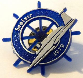 Vintage Pinback Button Seattle Seafair 1979 Hydroplane Boat Plastic Pin