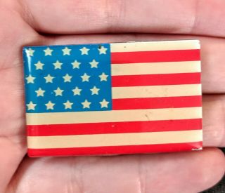Large Vintage American Flag Pin 1.  75 " Wide Usa Red White Blue