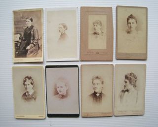 8 X Assorted Victorian Cdvs - Portraits Of Women Young & Old