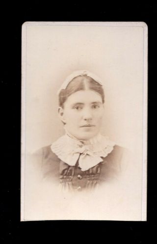 Cdv Photo Of Lady Period Clothing & Hair By A C Isaacs Of Madison Wi