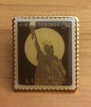 Us Postage Liberty 3 Cent Stamp Lapel Pin Post Office Usps Statue Of Liberty