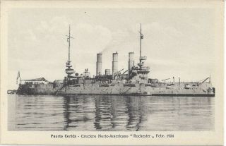 Uss Rochester Ca - 2,  Black And White Picture Post Card 1924,