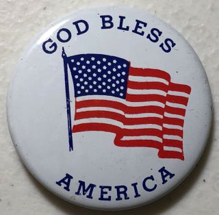 God Bless America Patriotic Flag Button Lapel Hat Pin Pinback Usa United States