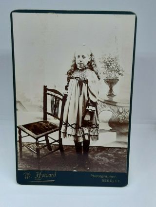 Cdv/cabinet Card Of A Young Girl With A Chair; W Howard; Seedley