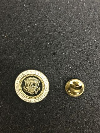 Cool Presidential Award For Educational Achievement White Enamel Gold Tone Pin