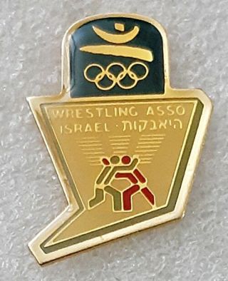 The 1992 Summer Olympic Games Barcelona Spain Wrestling Israel Lapel Pin Badge