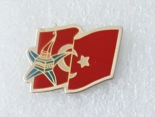 Turkey At The 1992 Winter Olympics Games Albertvill France Lapel Pin Badge
