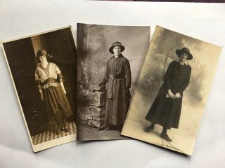 Vintage Old Photo Postcards Of A Young Woman.  Irish Interest.