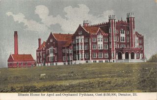 Decatur Illinois Knights Of Pythias Orphanage Old Folks Home Smokestack 1908