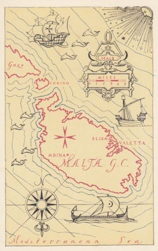 Malta : Malta - Map Card - Lavers