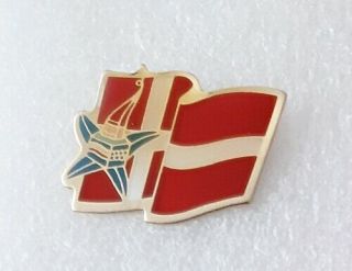 Denmark At The 1992 Winter Olympics Games Albertvill France Lapel Pin Badge