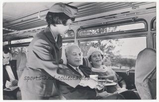 Bus - On - Board Hostess - Continental Trailways Golden Eagle - Vintage Postcard