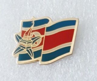 North Korea At The 1992 Winter Olympics Games Albertvill France Lapel Pin Badge
