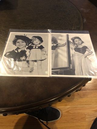 Shirley Temple Prints 2 B&w 8x10 Photographs With Doll And By Mirror