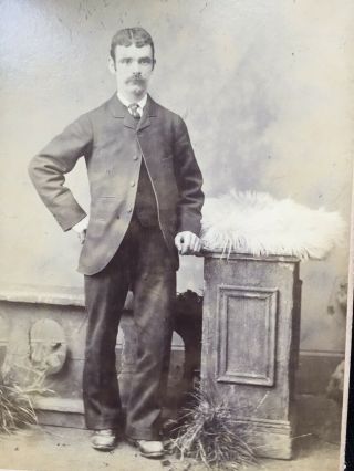 Cabinet Card Photograph Man With Moustache By F Marshall Saltburn By The Sea