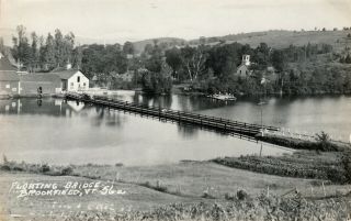 Brookfield,  Vt Rppc The Village And Floating Bridge 1948