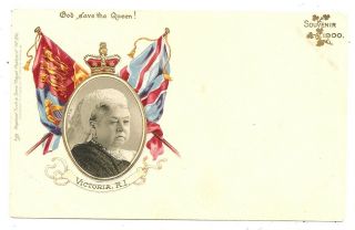 God Save The Queen,  Queen Victoria,  England 1900 Tuck Postcard