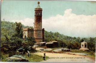 44th & 12th York Infantry Monuments Gettysburg Pa Vintage Postcard R25