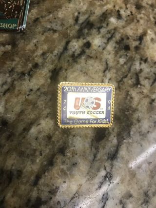 20th Anniversary US Youth Soccer Football Pin 1974 - 1994 The Game For Kids 2