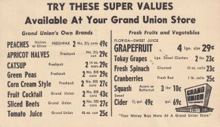 Chester,  Vt Grand Union Store Advertising Postal Card 1953