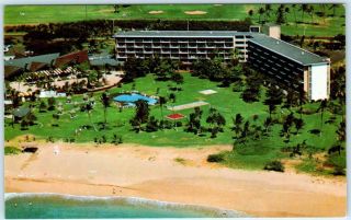 Kaanapali,  Maui Hawaii Hi Aerial View Kaanapali Beach Hotel 1951 Postcard