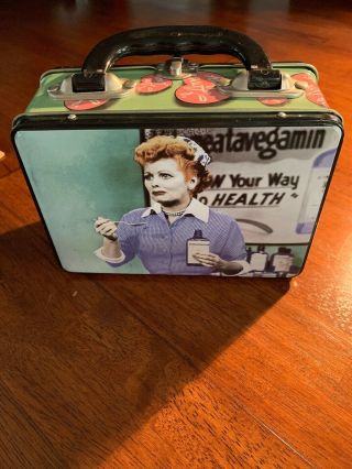 I LOVE LUCY - Tin Tote / Metal Lunch Box Lucille Ball Desi Arnaz 3