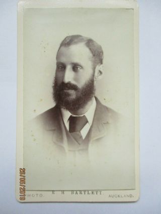 Victorian Cdv Photo Bearded Gentleman By R.  H.  Bartlett,  Auckland Zealand