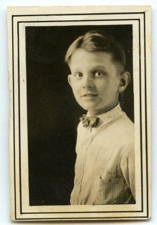 Kj218 Vtg Photo School Boy C 1930 