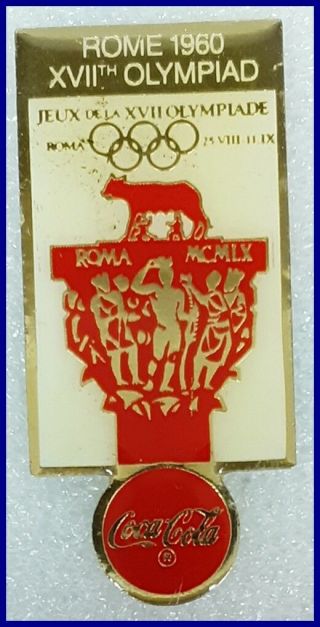 The 1960 Summer Olympics Games Rome Italy Sponsored By Coca - Cola Lapel Pin