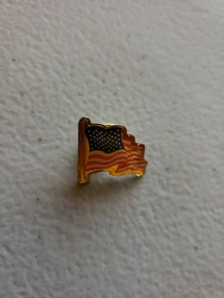 Vintage USA FLAG Red White Blue Lapel Hat Pin Pin - back Patriotic Gold EUC 2